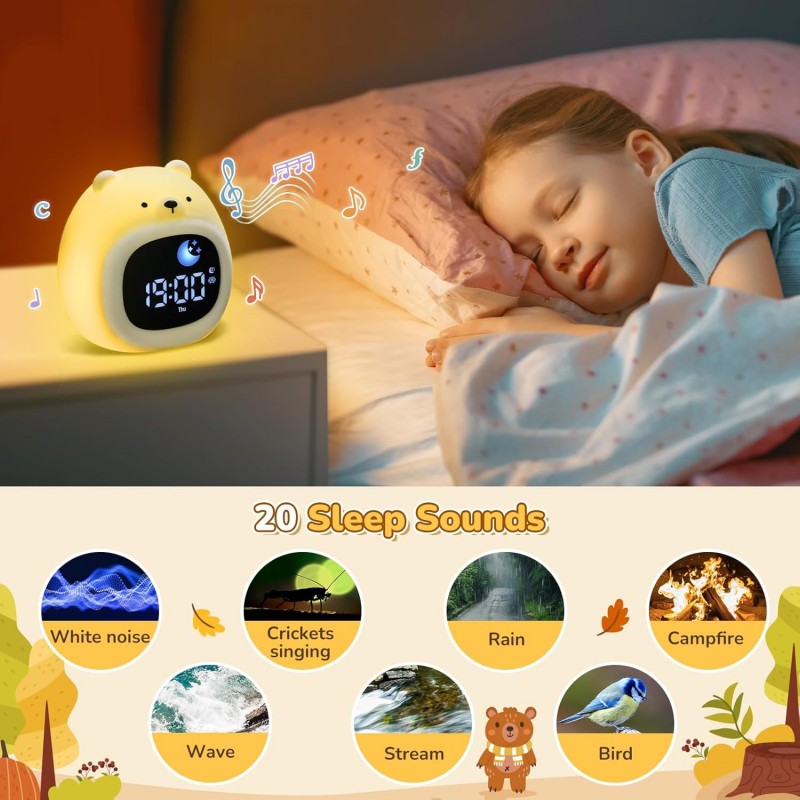 Alarm Clock for Kids Sleep Tra - White Noise Machine Sleep recensie en prijs