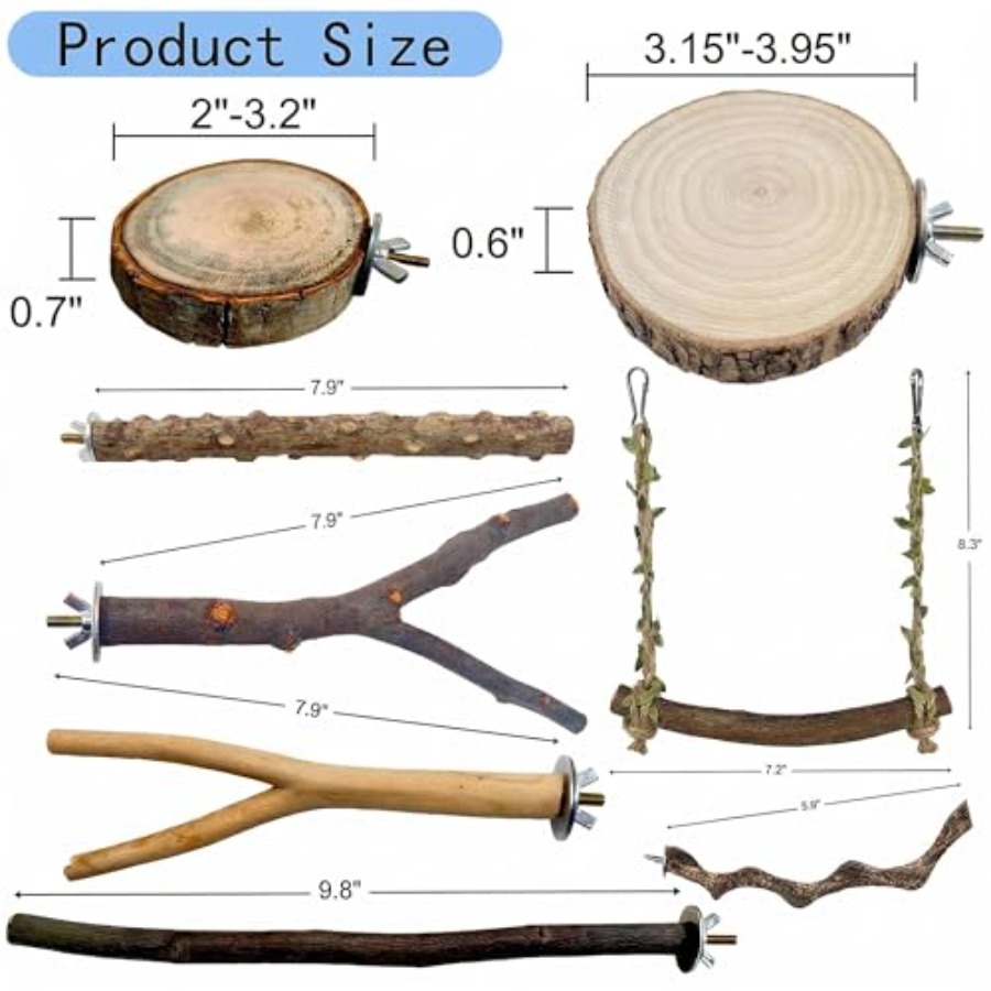 8PCS natural wood bird perches - Health & Wellness Naics Code recensie en prijs